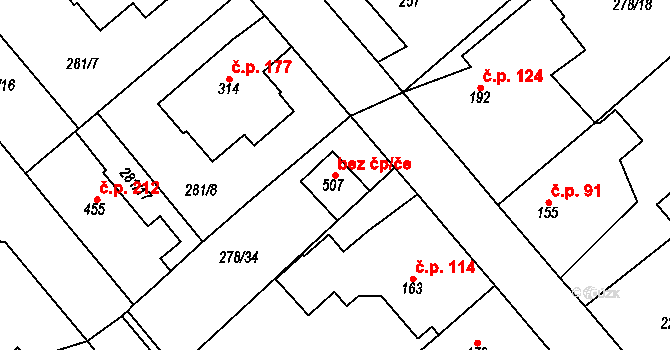 Neratovice 48433713 na parcele st. 507 v KÚ Lobkovice, Katastrální mapa