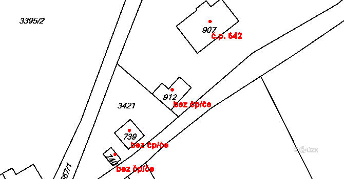 Kořenov 90773713 na parcele st. 912 v KÚ Příchovice u Kořenova, Katastrální mapa