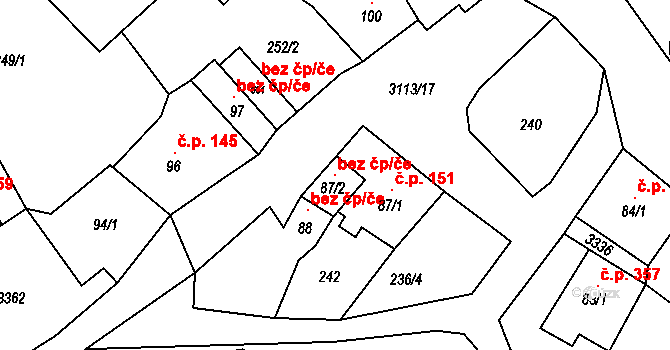 Bečov nad Teplou 104394714 na parcele st. 87/2 v KÚ Bečov nad Teplou, Katastrální mapa