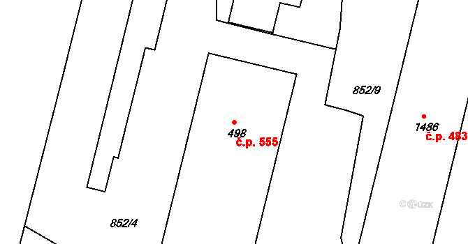 Prachatice II 555, Prachatice na parcele st. 498 v KÚ Prachatice, Katastrální mapa