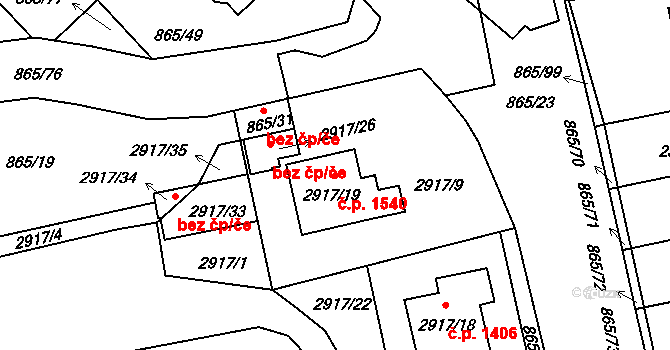 Pelhřimov 1540 na parcele st. 2917/19 v KÚ Pelhřimov, Katastrální mapa