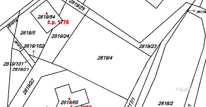 Černošice 1866 na parcele st. 2819/4 v KÚ Černošice, Katastrální mapa