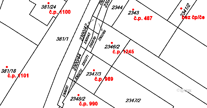 Svatobořice 1245, Svatobořice-Mistřín na parcele st. 2346/2 v KÚ Svatobořice, Katastrální mapa