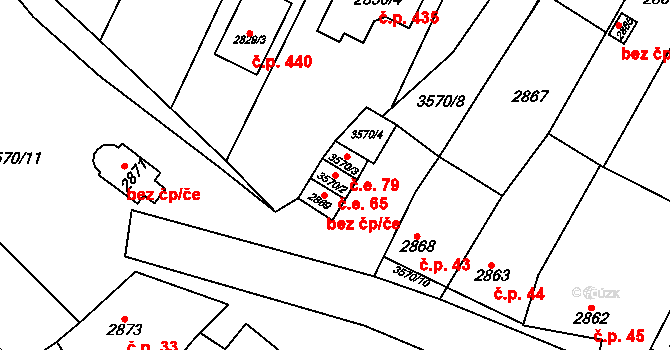 Nosálovice 65, Vyškov na parcele st. 3570/2 v KÚ Vyškov, Katastrální mapa