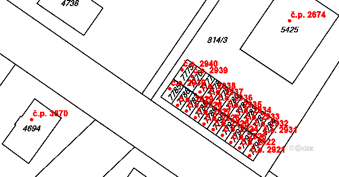 Zlín 2930 na parcele st. 7785 v KÚ Zlín, Katastrální mapa