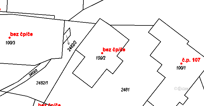 Lukavice 38478714 na parcele st. 100/2 v KÚ Lukavice u Rychnova nad Kněžnou, Katastrální mapa