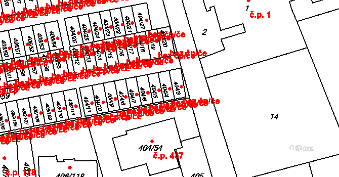 Třinec 40207714 na parcele st. 404/4 v KÚ Dolní Líštná, Katastrální mapa