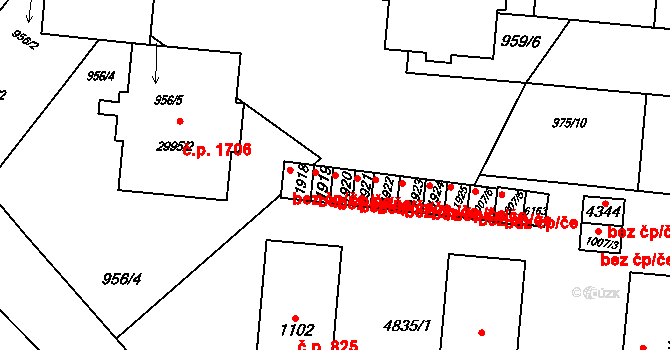 Rožnov pod Radhoštěm 42580714 na parcele st. 1920 v KÚ Rožnov pod Radhoštěm, Katastrální mapa