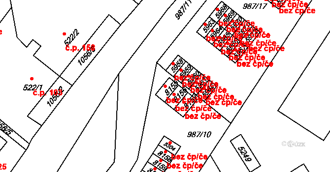Pardubice 46769714 na parcele st. 8155 v KÚ Pardubice, Katastrální mapa