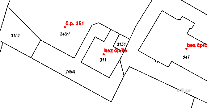 Lubenec 47122714 na parcele st. 311 v KÚ Lubenec, Katastrální mapa