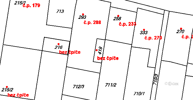 Slatinice 48476714 na parcele st. 419 v KÚ Slatinice na Hané, Katastrální mapa