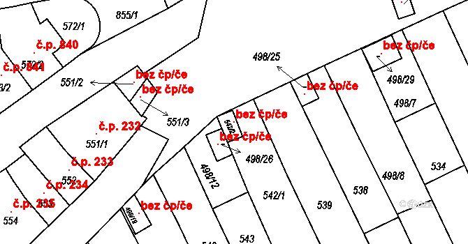 Holešov 107058715 na parcele st. 542/2 v KÚ Holešov, Katastrální mapa