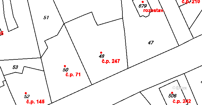 Malín 247, Kutná Hora na parcele st. 48 v KÚ Malín, Katastrální mapa