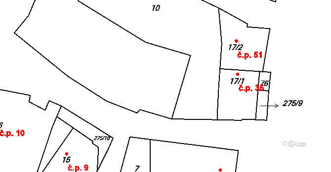 Schořov 17 na parcele st. 18 v KÚ Schořov, Katastrální mapa