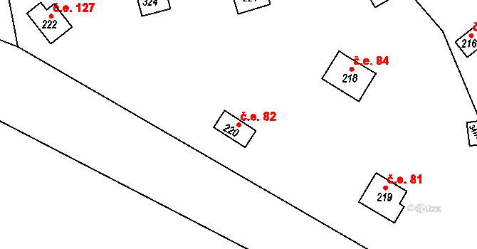 Sedlčánky 82, Čelákovice na parcele st. 220 v KÚ Sedlčánky, Katastrální mapa