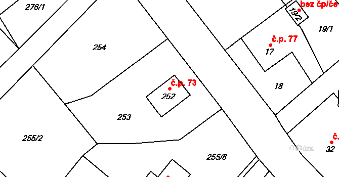 Edrovice 73, Rýmařov na parcele st. 252 v KÚ Edrovice, Katastrální mapa