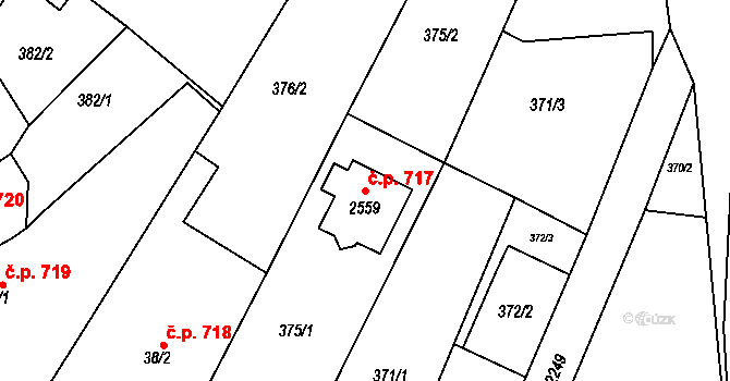 Lomnice nad Popelkou 717 na parcele st. 2559 v KÚ Lomnice nad Popelkou, Katastrální mapa