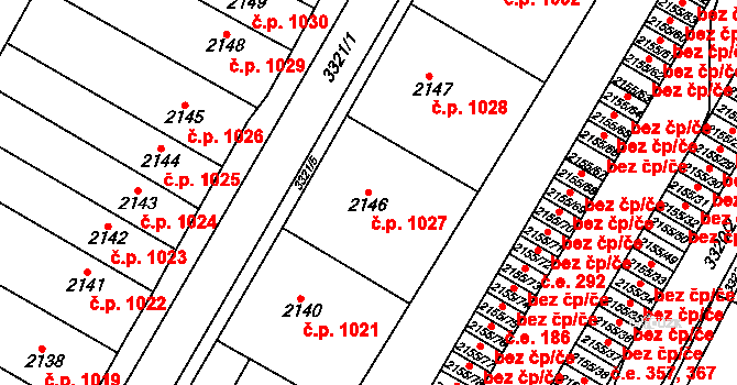Mikulov 1027 na parcele st. 2146 v KÚ Mikulov na Moravě, Katastrální mapa