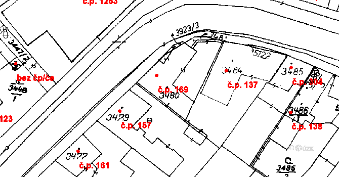 Poděbrady III 169, Poděbrady na parcele st. 3480 v KÚ Poděbrady, Katastrální mapa