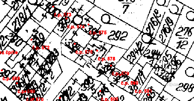 Jaroměřice nad Rokytnou 578 na parcele st. 391/2 v KÚ Jaroměřice nad Rokytnou, Katastrální mapa