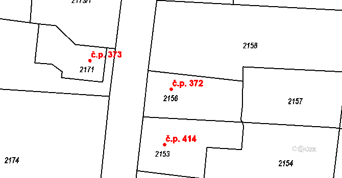 Skřečoň 372, Bohumín na parcele st. 2156 v KÚ Skřečoň, Katastrální mapa