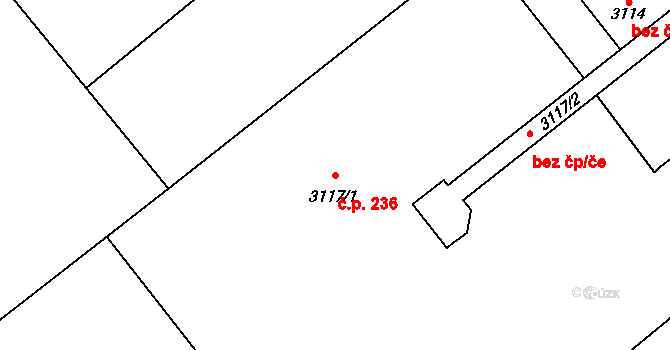 Vendryně 236 na parcele st. 3117/1 v KÚ Vendryně, Katastrální mapa