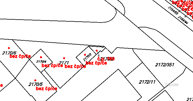 Předměstí 169, Opava na parcele st. 2170/2 v KÚ Opava-Předměstí, Katastrální mapa