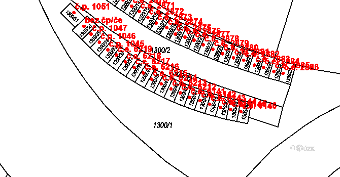 Klíše 6213, Ústí nad Labem na parcele st. 1300/42 v KÚ Klíše, Katastrální mapa