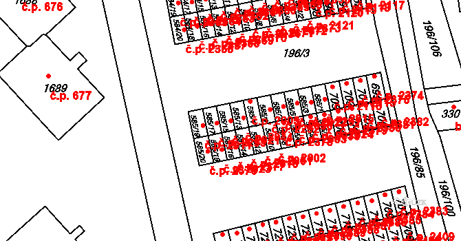 Sezimovo Ústí 2021 na parcele st. 585/15 v KÚ Sezimovo Ústí, Katastrální mapa
