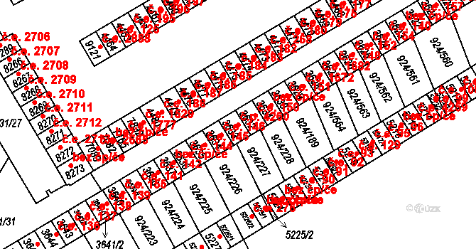 Hodonín 4260 na parcele st. 3633 v KÚ Hodonín, Katastrální mapa
