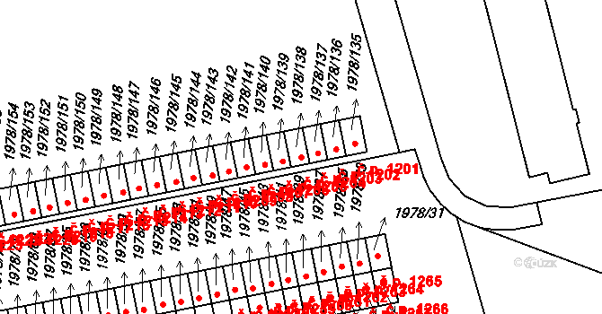 Bechyně 1204 na parcele st. 1978/138 v KÚ Bechyně, Katastrální mapa