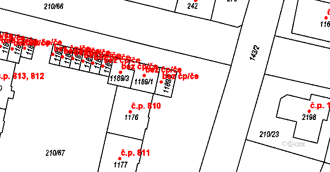 Starý Plzenec 38203715 na parcele st. 1189/2 v KÚ Starý Plzenec, Katastrální mapa