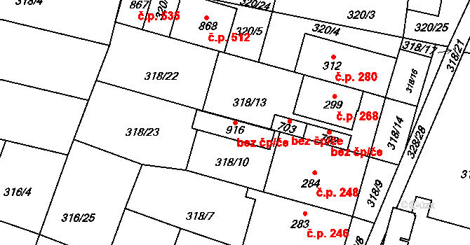 Olomouc 42478715 na parcele st. 916 v KÚ Povel, Katastrální mapa