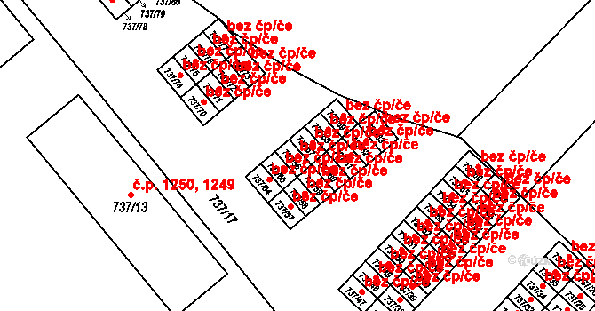 Hlučín 43763715 na parcele st. 737/66 v KÚ Hlučín, Katastrální mapa