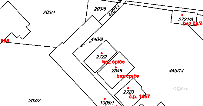 Neratovice 45441715 na parcele st. 2722 v KÚ Neratovice, Katastrální mapa