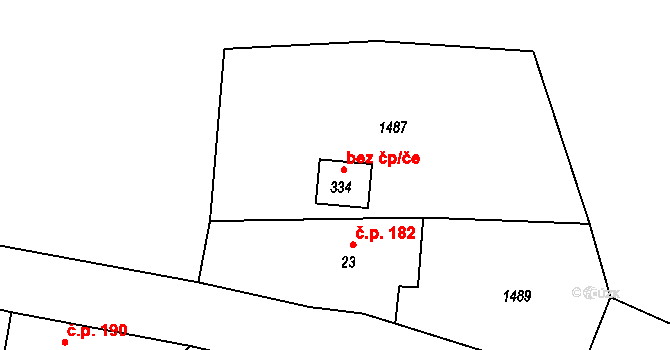 Jablonné v Podještědí 45904715 na parcele st. 334 v KÚ Heřmanice v Podještědí, Katastrální mapa