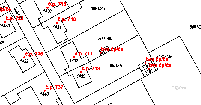 Lanškroun 49578715 na parcele st. 3172 v KÚ Lanškroun, Katastrální mapa