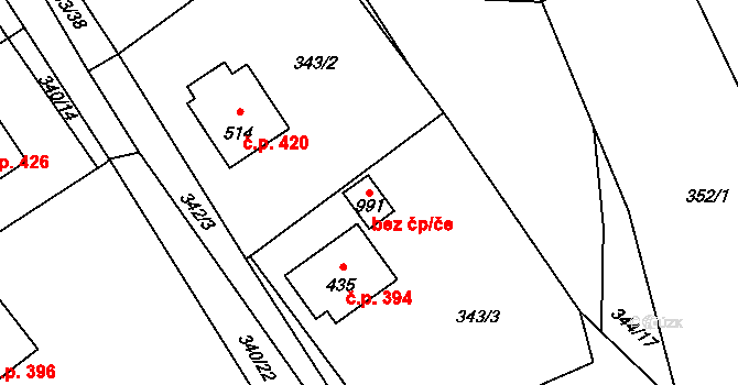 Ledenice 51585715 na parcele st. 991 v KÚ Ledenice, Katastrální mapa