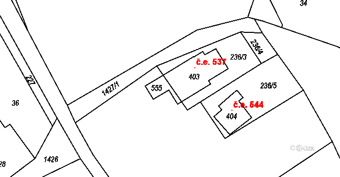 Jeřmanice 120159716 na parcele st. 555 v KÚ Jeřmanice, Katastrální mapa