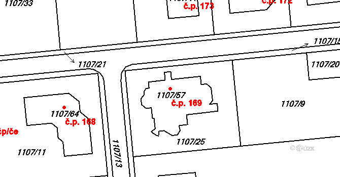 Citonice 169 na parcele st. 1107/57 v KÚ Citonice, Katastrální mapa