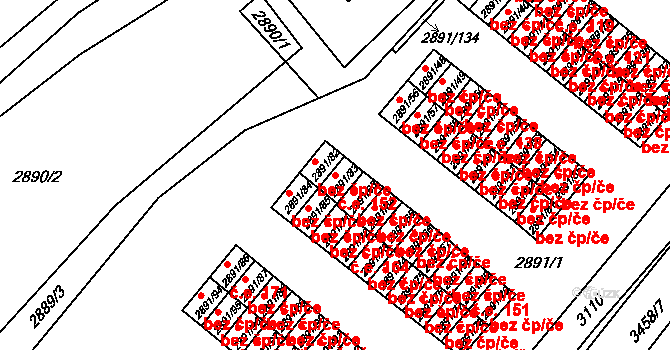 Poruba 152, Orlová na parcele st. 2891/83 v KÚ Poruba u Orlové, Katastrální mapa