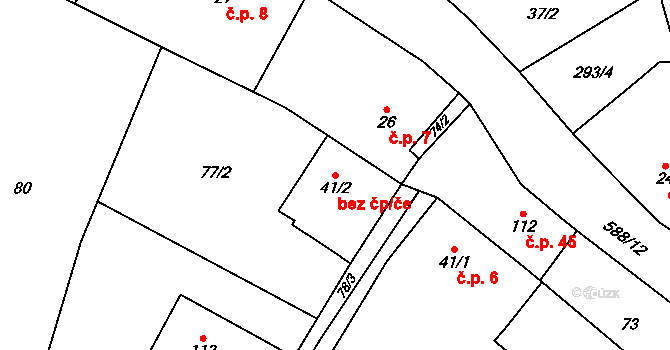 Náchod 40108716 na parcele st. 41/2 v KÚ Pavlišov, Katastrální mapa