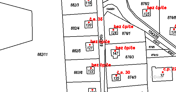 Rodvínov 41040716 na parcele st. 121 v KÚ Jindřiš, Katastrální mapa