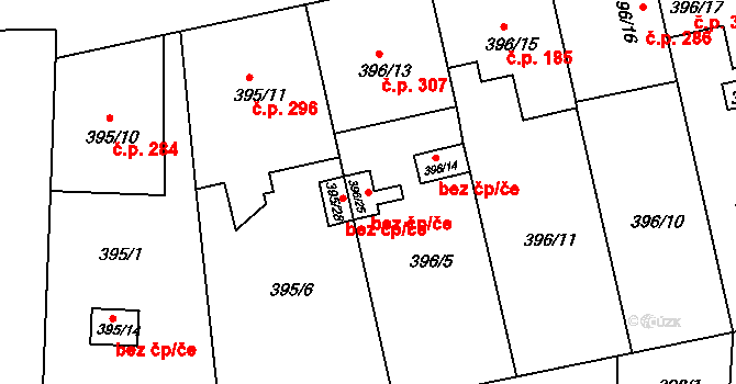 Holešov 41063716 na parcele st. 396/25 v KÚ Všetuly, Katastrální mapa