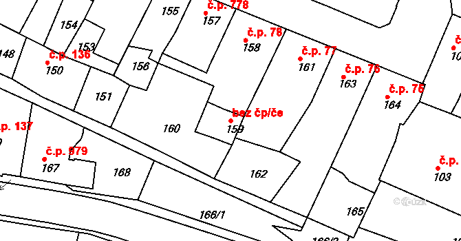 Kostelec nad Orlicí 41798716 na parcele st. 159 v KÚ Kostelec nad Orlicí, Katastrální mapa