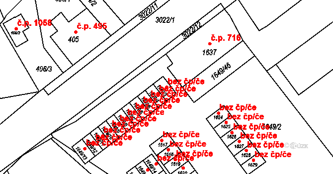 Štramberk 42290716 na parcele st. 1649/3 v KÚ Štramberk, Katastrální mapa