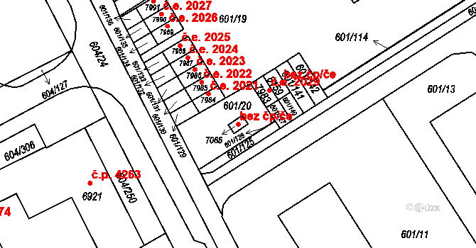 Kroměříž 47949716 na parcele st. 7065 v KÚ Kroměříž, Katastrální mapa