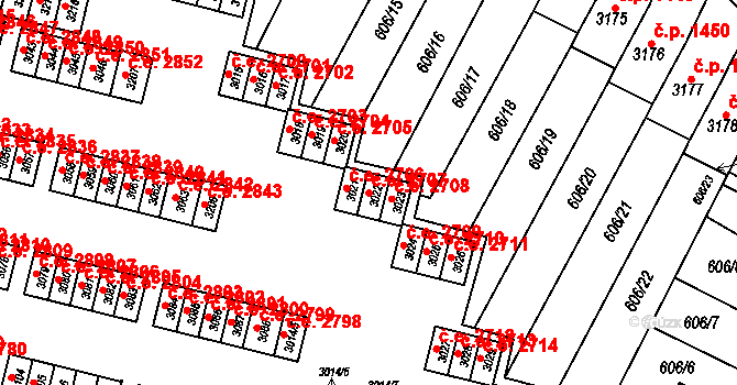 Podlesí 2707, Havířov na parcele st. 3022 v KÚ Bludovice, Katastrální mapa