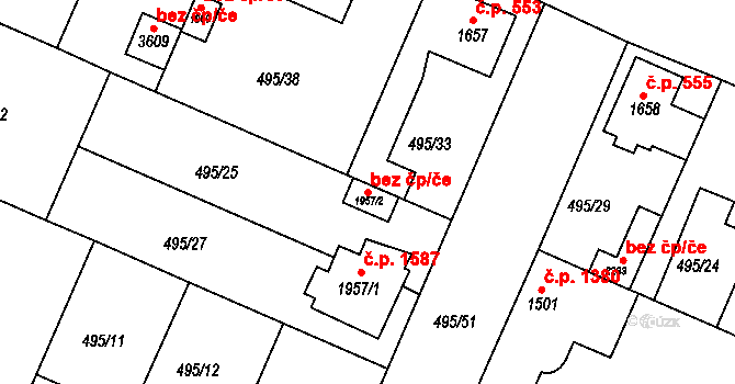 Lysá nad Labem 50407716 na parcele st. 1957/2 v KÚ Lysá nad Labem, Katastrální mapa