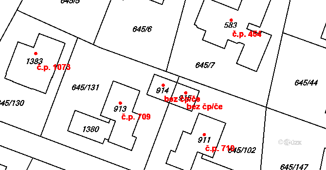 Líbeznice 50488716 na parcele st. 914 v KÚ Líbeznice, Katastrální mapa